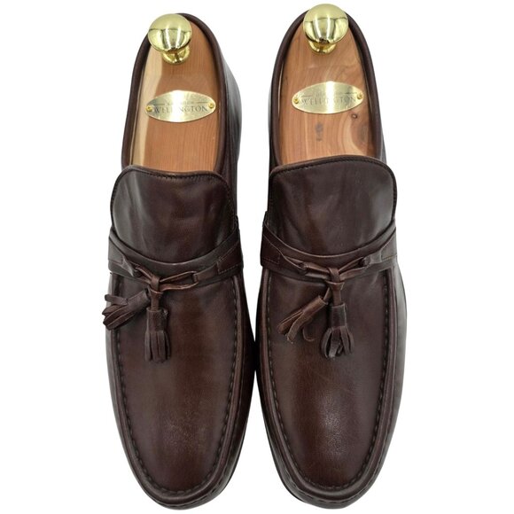 NEW Vintage Bally Ziggi Brown Leather Tassel Loafers Mens 9M Italian Dress Shoes main image 6